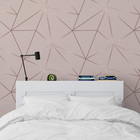 Papel De Parede Geométrico Rosê Fio Rosê Auto Colante 12m