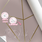 Papel De Parede Geométrico Rosê Gold Ouro Auto Colante 15m