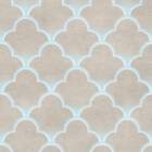 Papel De Parede Geomêtrico Treliça Azul E Bege-60x300cm