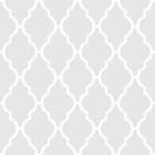 Papel De Parede Geomêtrico Treliça Branco Com Cinza-60x300cm