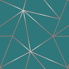 Papel De Parede Geométrico Verde Fio Rosê Auto Colante 3m