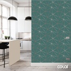 Papel De Parede Geométrico Verde Fio Rosê Auto Colante 3m