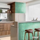 Papel De Parede Geométrico Verde Tifan Gold Auto Colante 6m