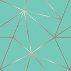 Papel De Parede Geométrico Verde Tifany Rosê Auto Colant 12m