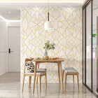 Papel De Parede Geométrico Zara Branco Rosa E Dourado 5 Metros