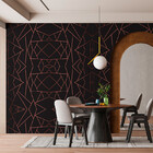 Papel De Parede Geométrico Zara Preto E Rosé 10 Metros