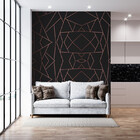 Papel De Parede Geométrico Zara Preto E Rosé 10 Metros