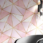 Papel De Parede Geométrico Zara Rosa Gold Autoadesivo 1mx40cm