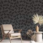 Papel De Parede Hamburguer Preto E Cinza-60x300cm