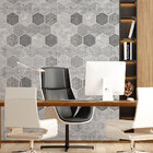 Papel De Parede Hexagonal Cinza-60x300cm