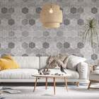 Papel De Parede Hexagonal Cinza-60x300cm