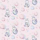 Papel De Parede Hipopotamo Roxo Infantil Decorado Lavavel Aqu