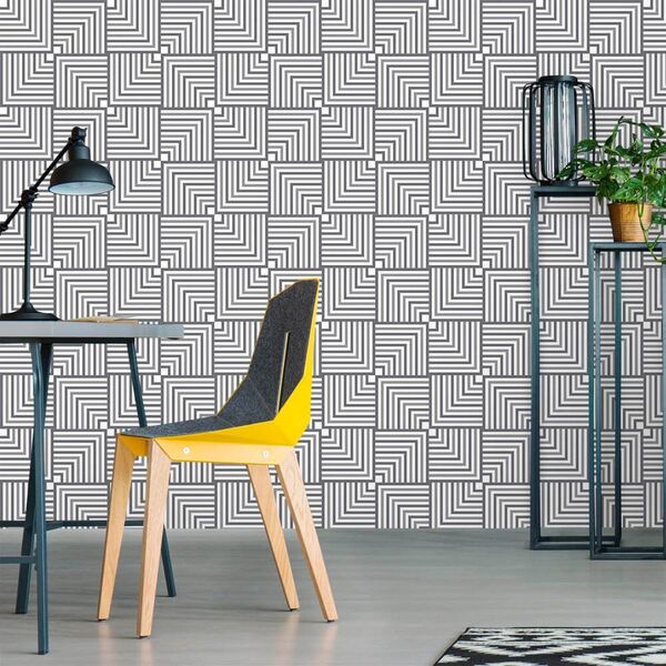 Papel De Parede Ilusionismo Gray - 0 50 X 3 00 Metros