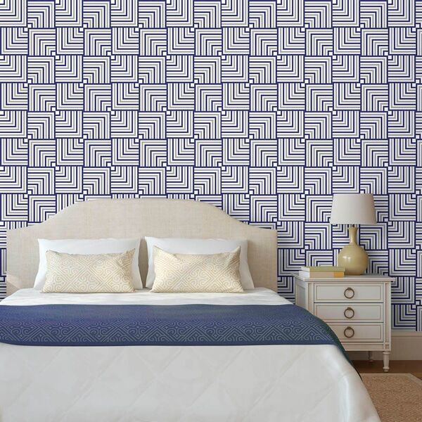 Papel De Parede Ilusionismo Navy - 0 50 X 3 00 Metros