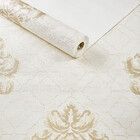 Papel De Parede Importado  Arabesco Dourado