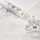 Papel De Parede Importado  Arabesco Prata C/preto