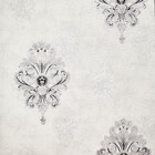 Papel De Parede Importado  Arabesco Prata C/preto
