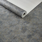 Papel De Parede Importado  Geometrico Cinza Com Dourado