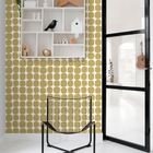 Papel De Parede Importado Amarelo Geométrico Quarto 4m²