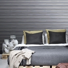 Papel De Parede Importado Azul e Branco Listrado Quarto 4m²