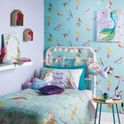 Papel De Parede Importado Azul Estampa de Sereia Quarto Menin