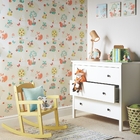 Papel De Parede Importado Bege Raposa Coelho Esquilo 4m²