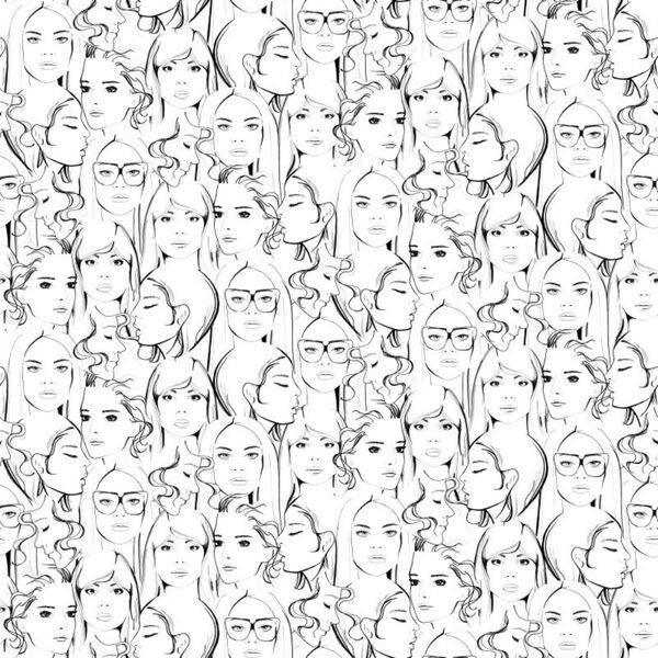 Papel De Parede Importado Branco E Preto Estampa Mulher 4m²