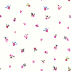 Papel De Parede Importado Branco Estampa Flores Rosa 4m²