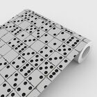 Papel De Parede Importado Estampa Dominó Preto E Branco 4m²