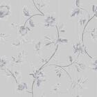 Papel De Parede Importado Floral Cinza