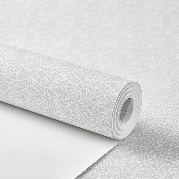 Papel De Parede Importado Folhas Acinzentado Sanblas