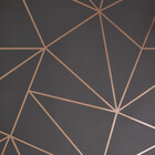 Papel De Parede Importado Geometrico Marrom C/ Cobre