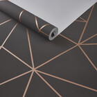 Papel De Parede Importado Geometrico Marrom C/ Cobre