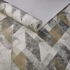 Papel De Parede Importado Geometrico Preto E Dourado