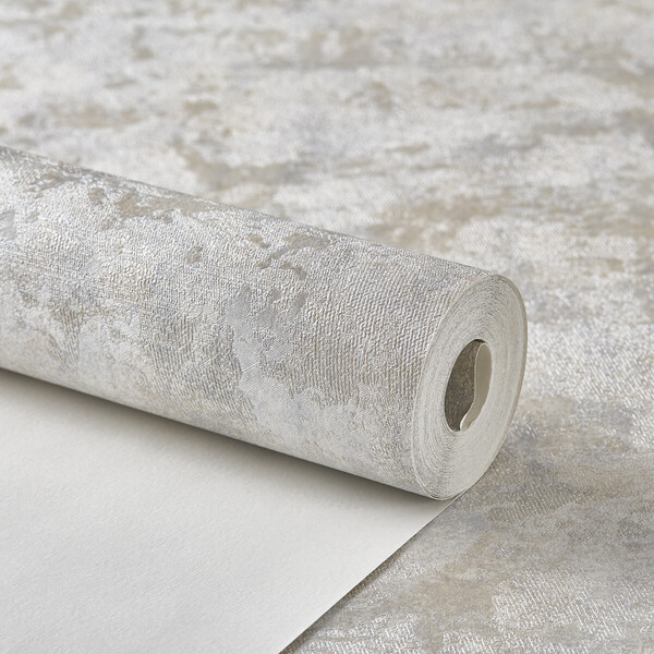 Papel De Parede Importado Manchado Bege Com Cinza