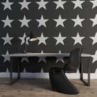 Papel De Parede Importado Preto Estampa Estrelas Quarto 4m²