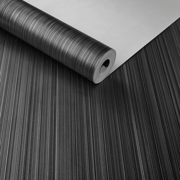 Papel De Parede Importado Riscas Marrom C/preto Acetinado