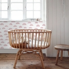 Papel De Parede Importado Rosa E Branco Estampado Quarto 4m²