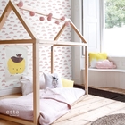 Papel De Parede Importado Rosa E Branco Estampado Quarto 4m²