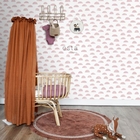 Papel De Parede Importado Rosa E Branco Estampado Quarto 4m²