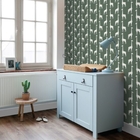 Papel De Parede Importado Verde Nonwoven Lavável Estampa de G