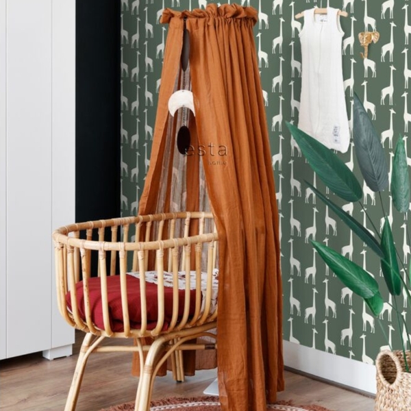 Papel De Parede Importado Verde Nonwoven Lavável Estampa de G