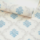 Papel De Parede Importado Vinilico Arabesco Azul Branco 10m