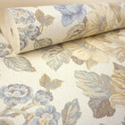 Papel De Parede Importado Vinilico Bege Com Estampa De Flores