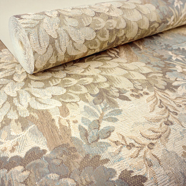 Papel De Parede Importado Vinilico Bege Estampado Texturizado