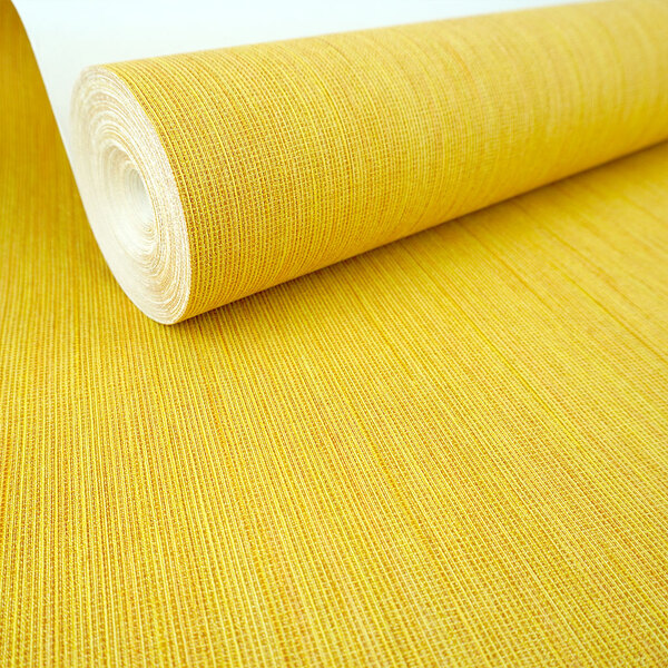 Papel De Parede Importado Vinilico Linho Amarelo
