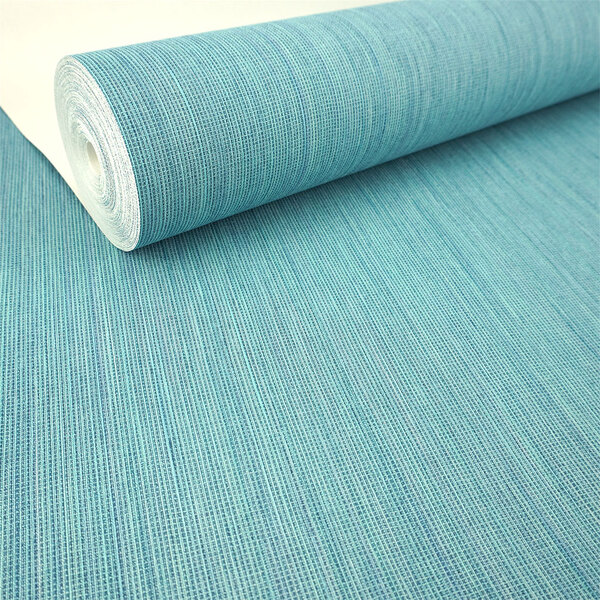 Papel De Parede Importado Vinilico Linho Azul