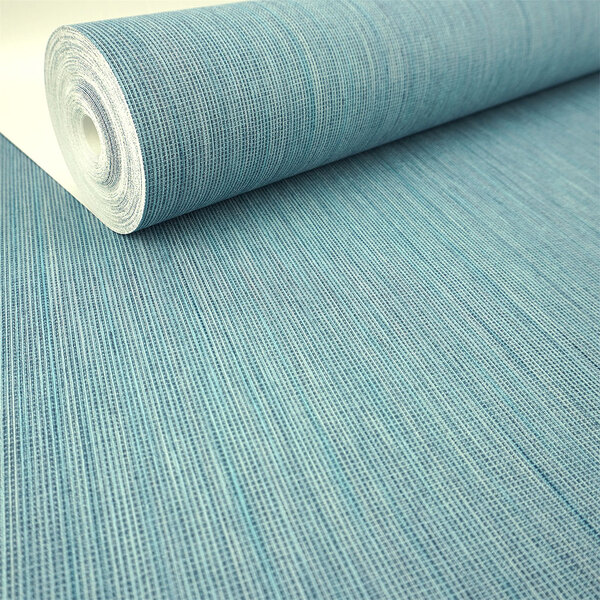 Papel De Parede Importado Vinilico Linho Azul