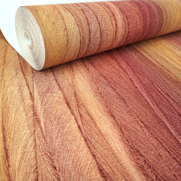 Papel De Parede Importado Vinilico Linho Penas  Tons De Laran