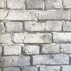 Papel De Parede Importado Vinílico Tijolinho Rústico Cinza